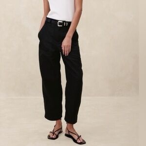 Banana Republic, Black High-Waisted Pants utility style, linen blend 10